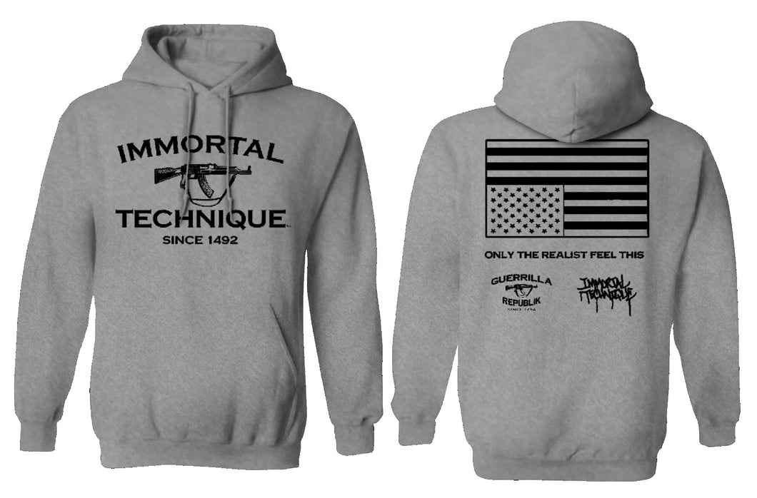 IMMORTAL TECHNIQUE HOODIE - HEATHER GREY